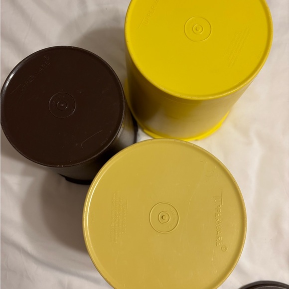 Tupperware Yellow and Brown Storage Bins - Picture 7 of 7